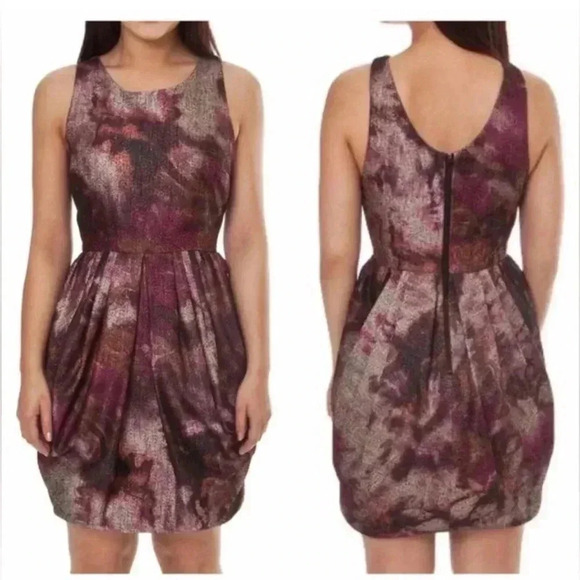 Alice + Olivia Marie Tulip Dress Purple Metallic - Picture 2 of 11